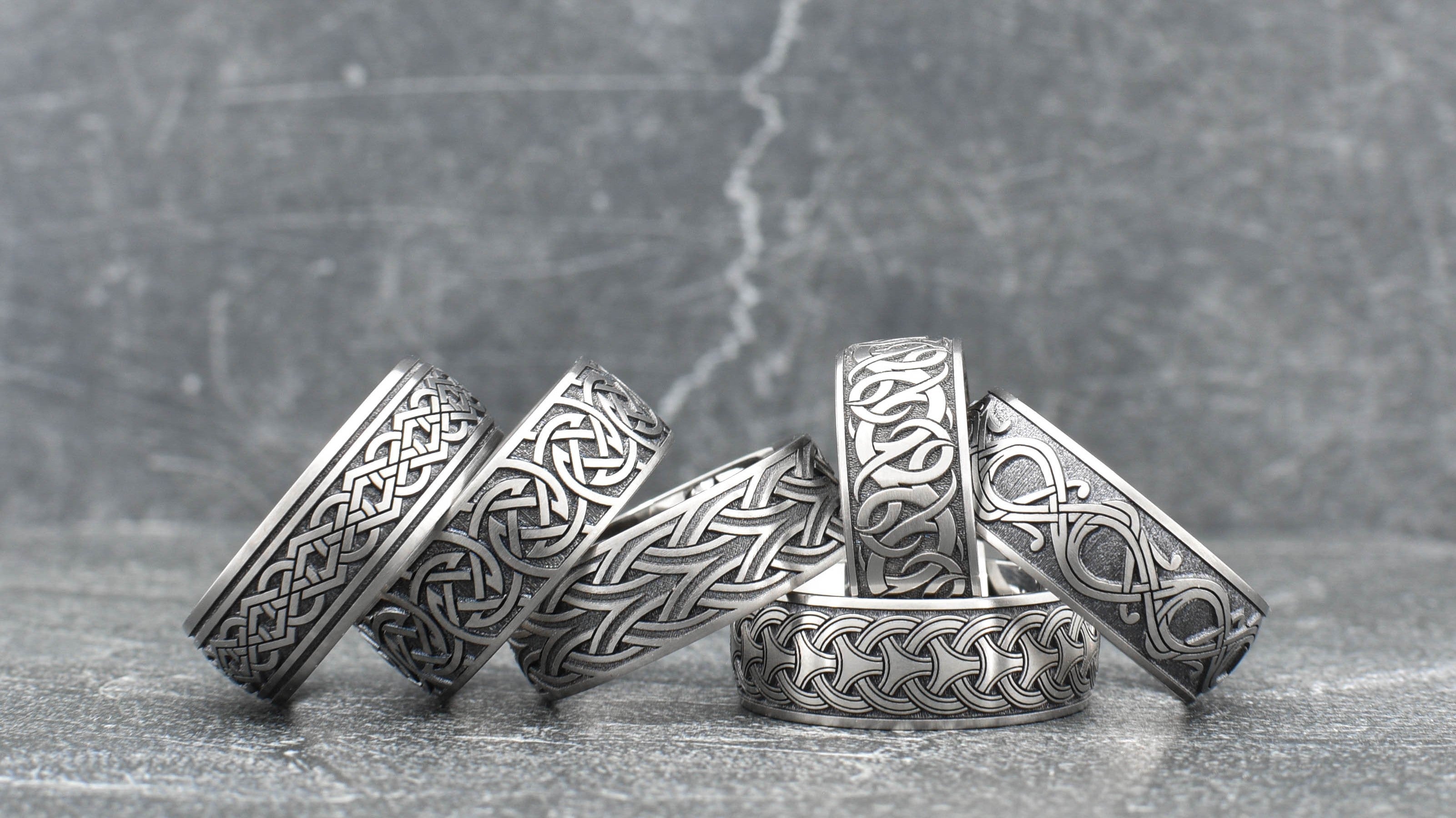Unique Titanium Laser Engraved Rings