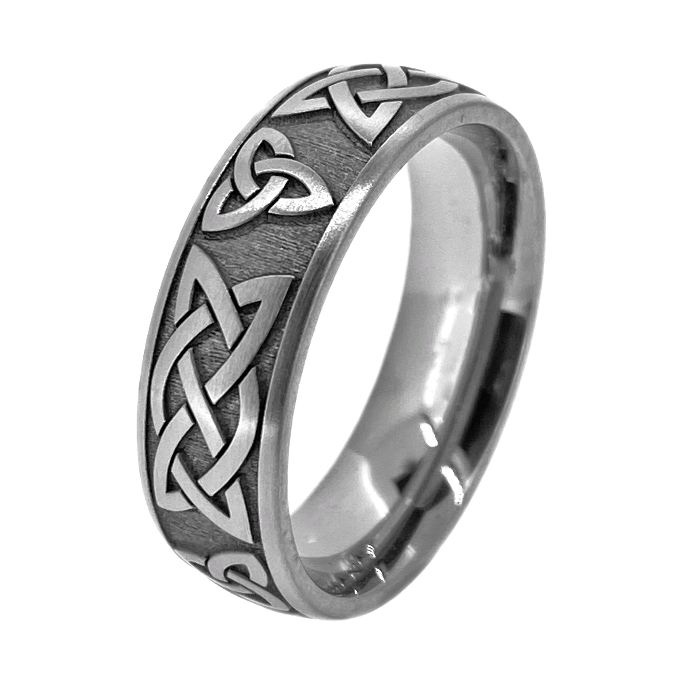 Titanium Celtic Claddagh Design Men's Ring Custom Made Band | Revolution  Jewelry