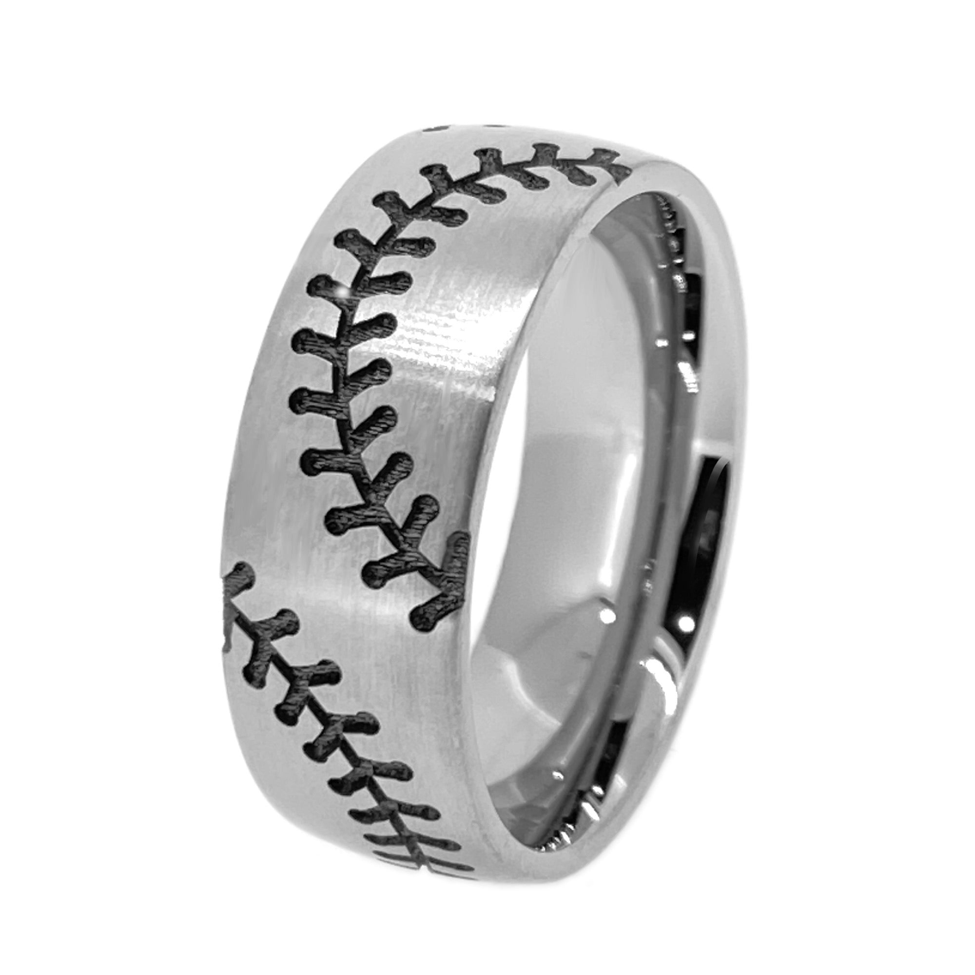 Baseball stitch wedding on sale band